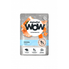 AlphaPet WOW Superpremium Влажный полнорационный корм для котят, беременных и кормящих кошек паштет с лососем 85г