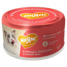 Мнямс Курица с лососем в нежном желе 80г Мнямс Курица с лососем в нежном желе 80г