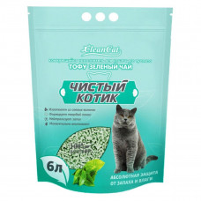 Чистый котик наполнитель соевый Зеленый чай