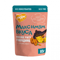 Мнямс Максимум вкуса влажный корм для собак с говядиной и морковью 85г Мнямс Максимум вкуса влажный корм для собак с говядиной и морковью 85г